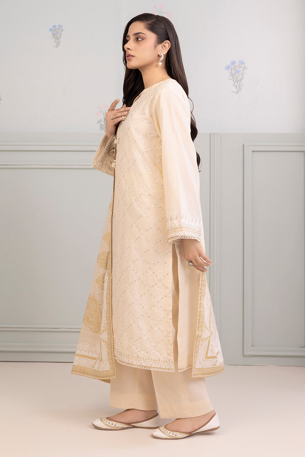 Embroidered Shirt Shalwar Dupatta - 0213