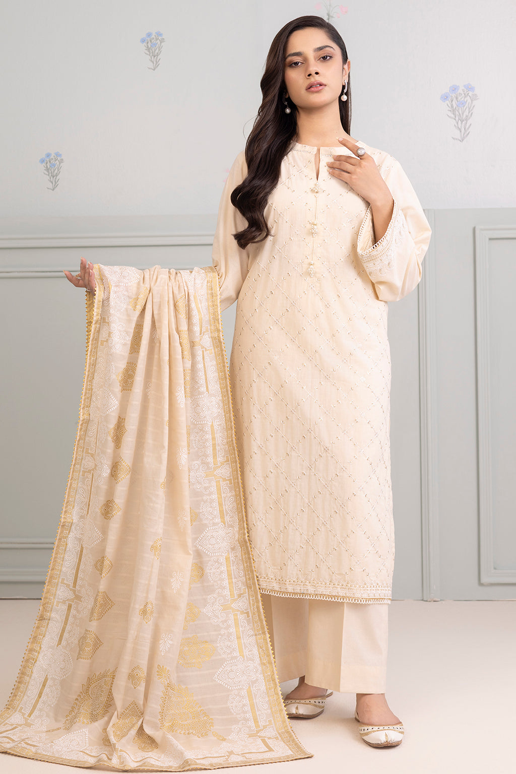 Embroidered Shirt Shalwar Dupatta - 0213