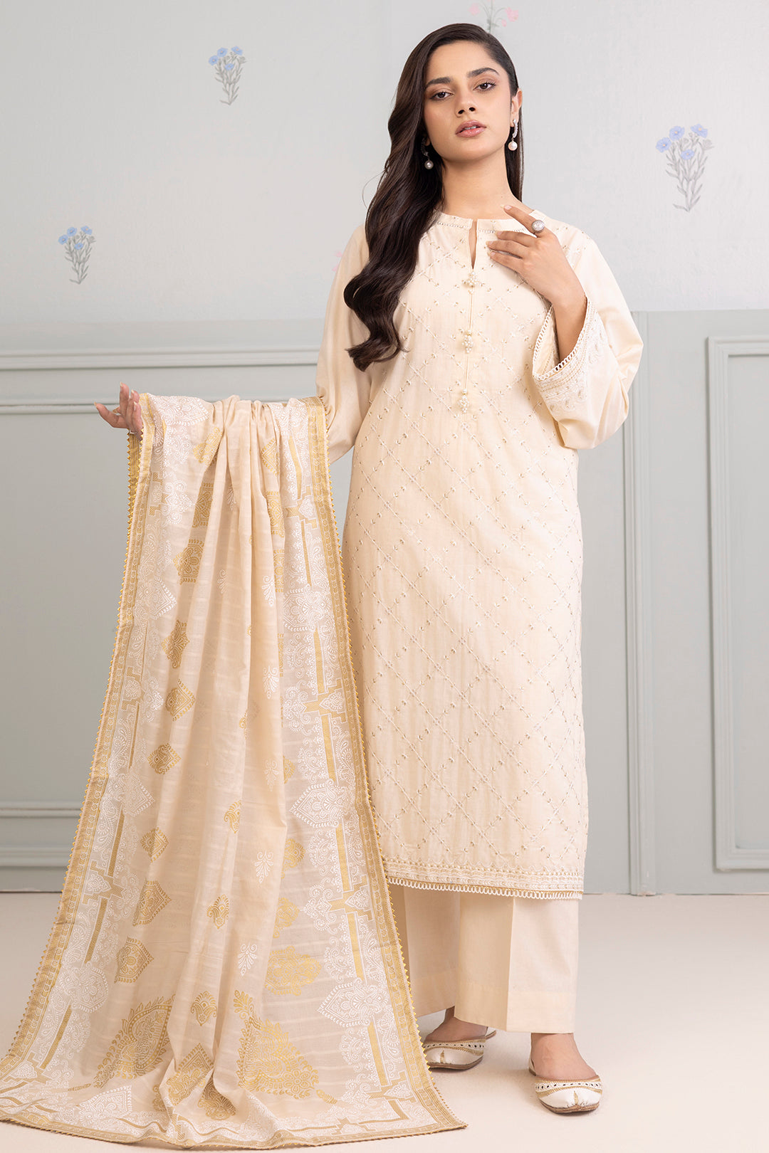 Embroidered Shirt Shalwar Dupatta - 0213