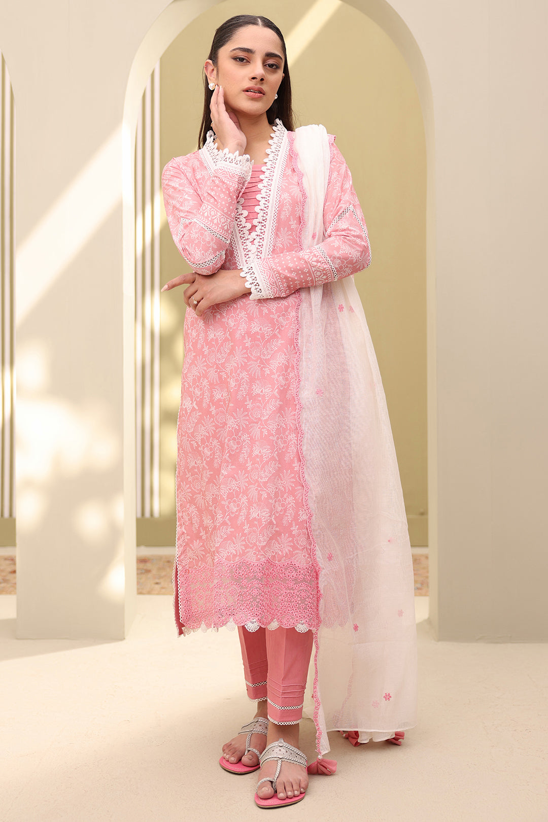 Embroidered Shirt Shalwar Dupatta - 0214