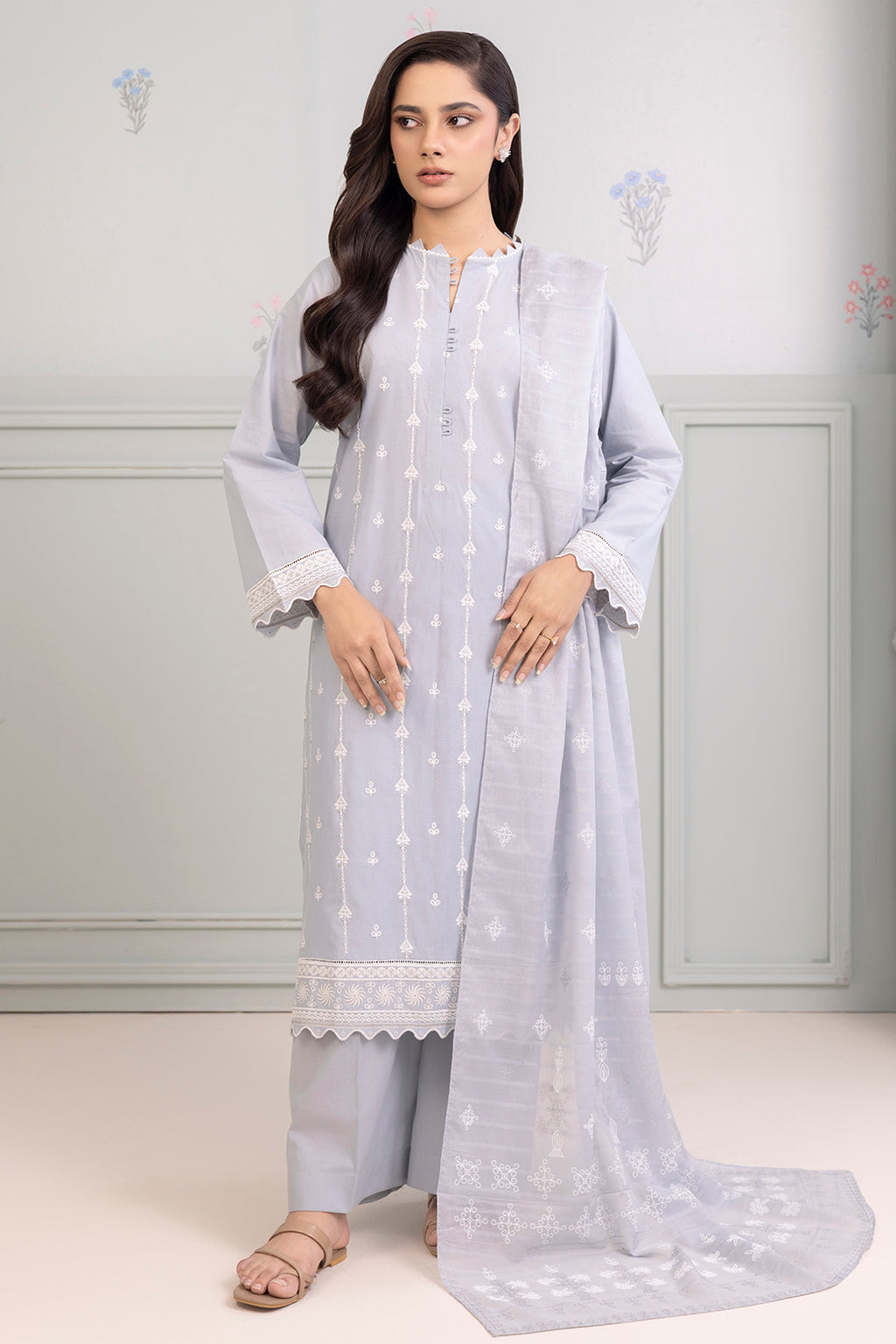 Embroidered Shirt Shalwar Dupatta - 0215
