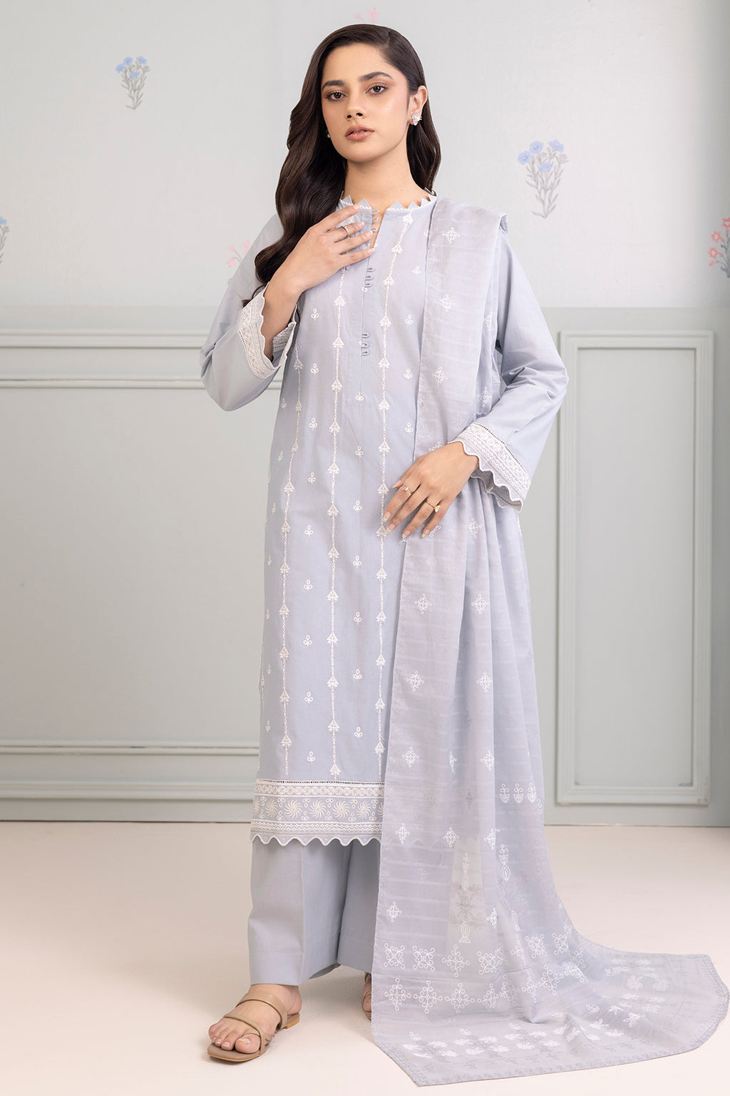 Embroidered Shirt Shalwar Dupatta - 0215