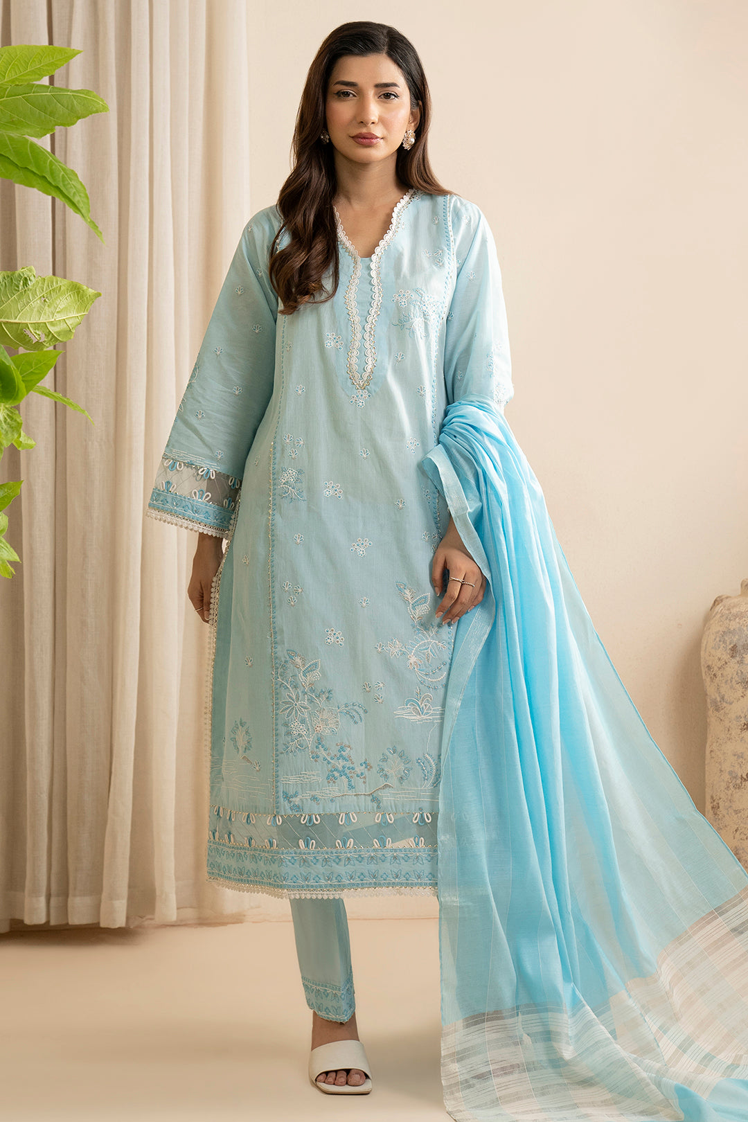 Embroidered Shirt Shalwar Dupatta - 0216