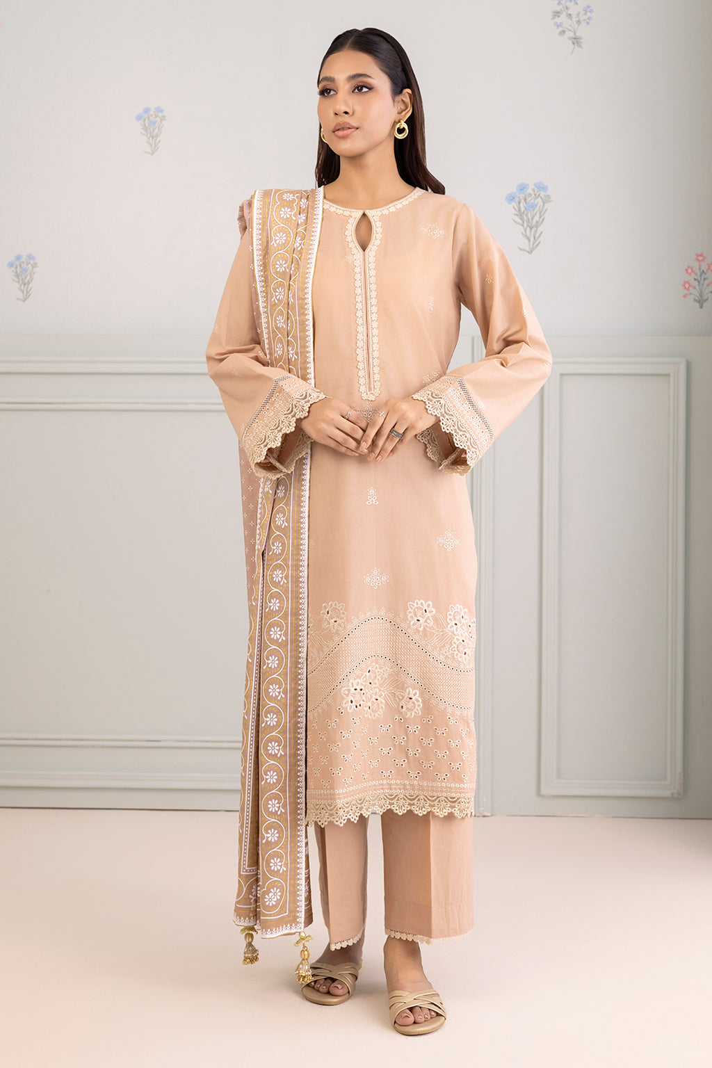 Embroidered Shirt Shalwar Dupatta - 0217
