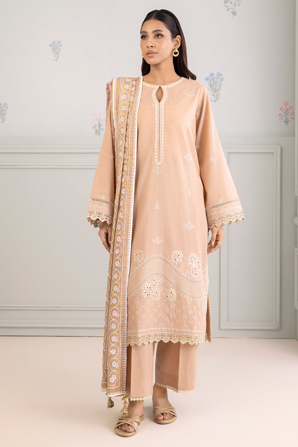 Embroidered Shirt Shalwar Dupatta - 0217