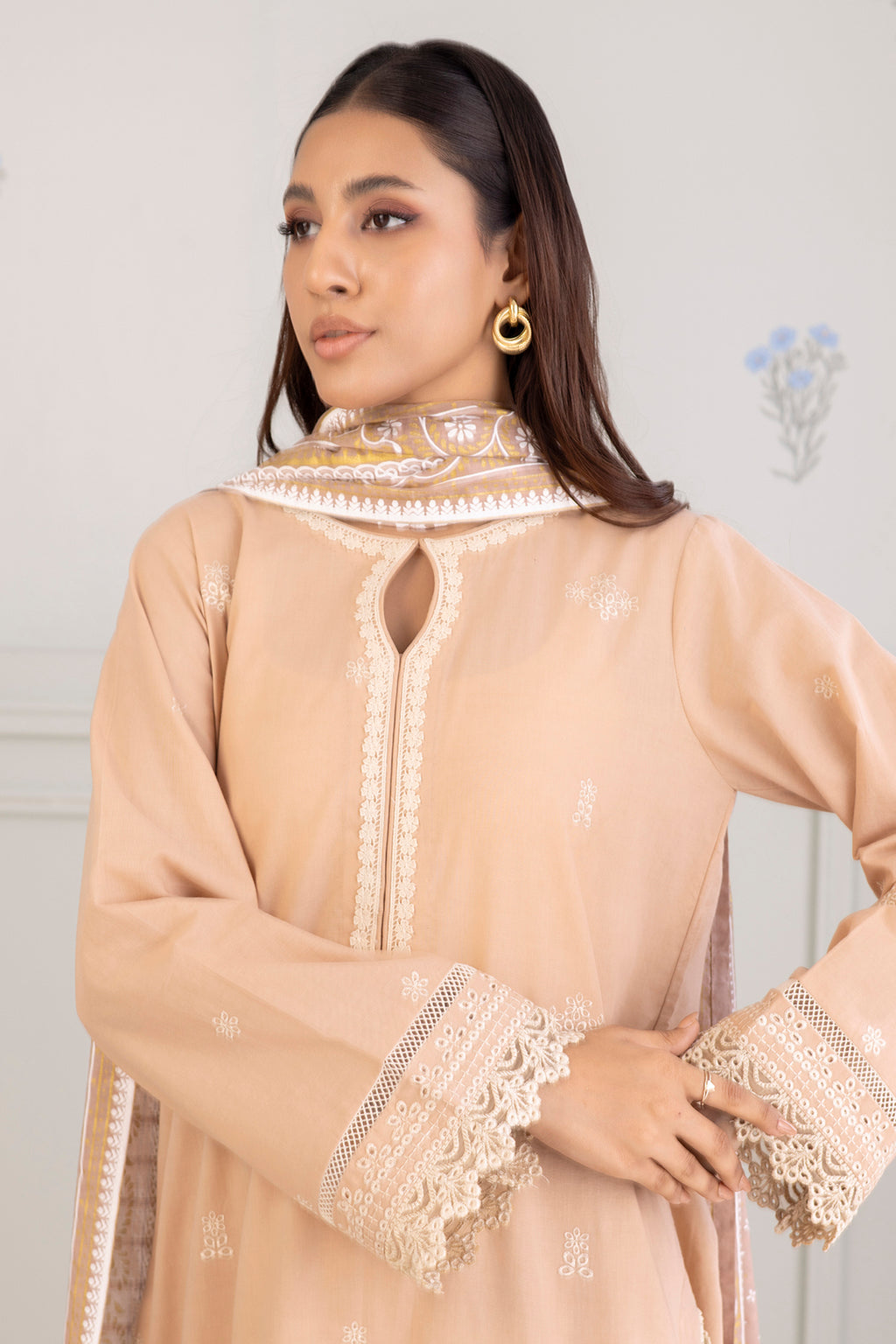 Embroidered Shirt Shalwar Dupatta - 0217
