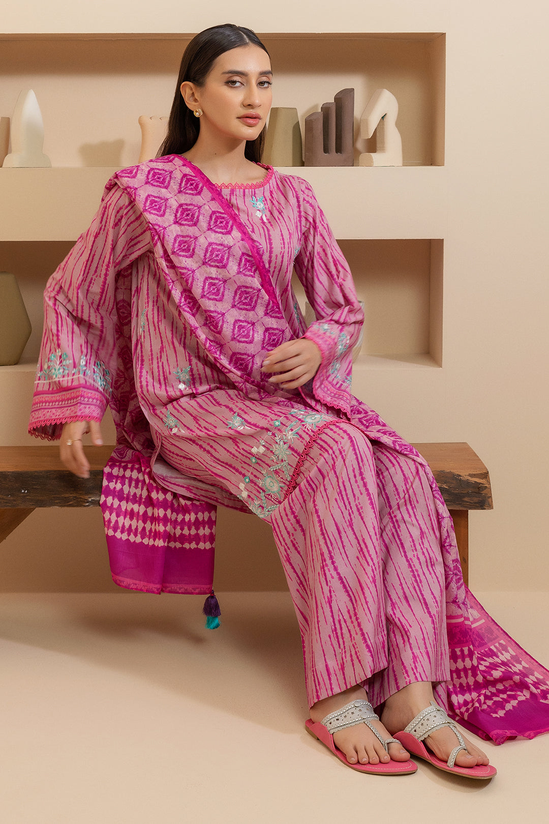 Embroidered Shirt Shalwar Dupatta - 0273