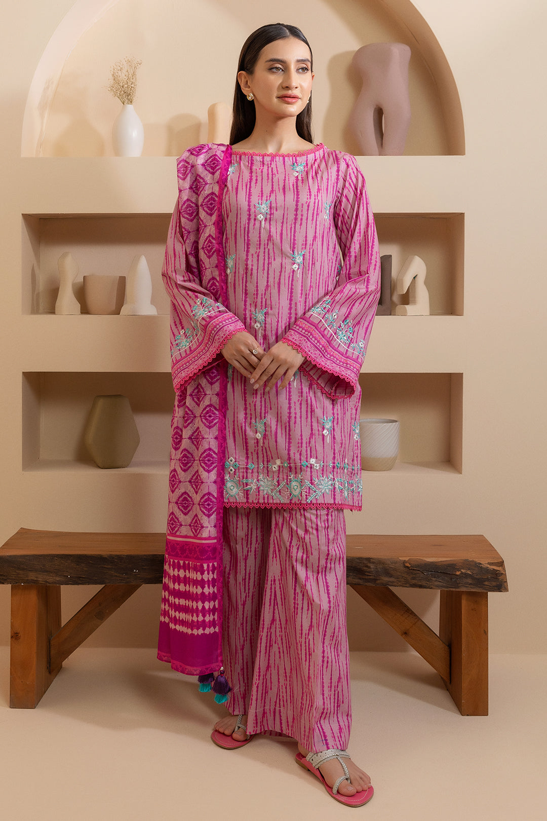 Embroidered Shirt Shalwar Dupatta - 0273