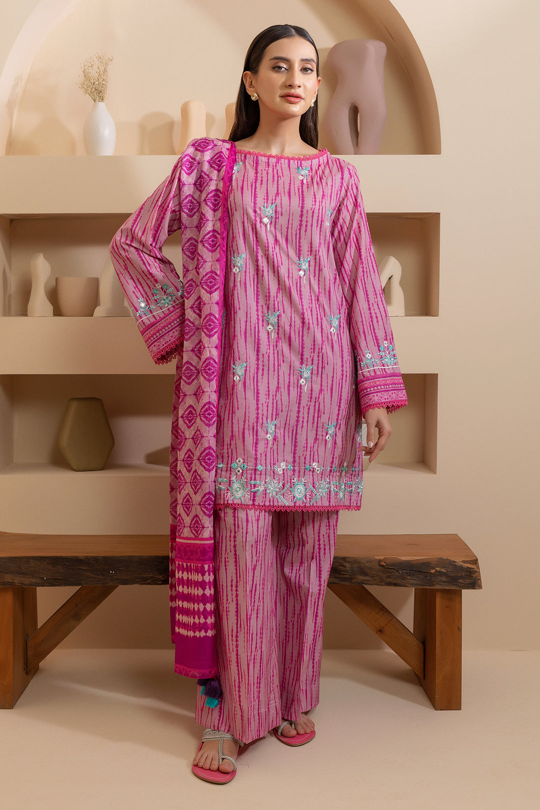 Embroidered Shirt Shalwar Dupatta - 0273