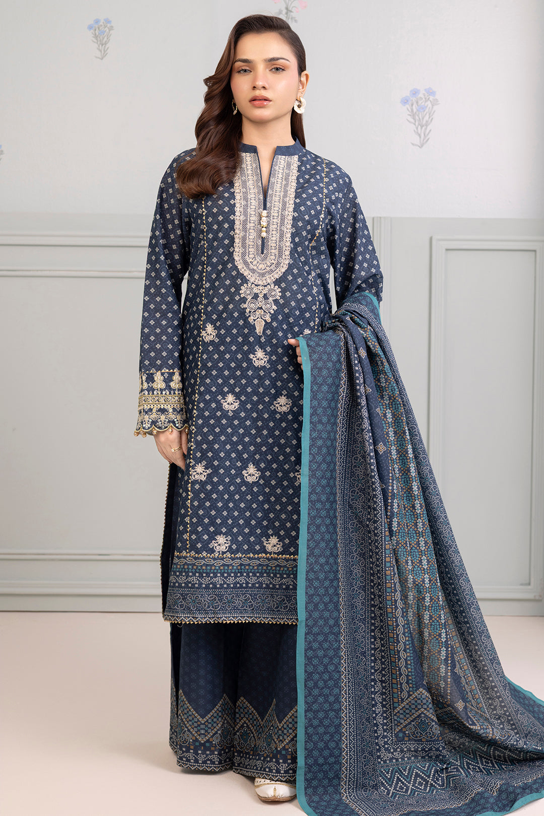 Embroidered Shirt Shalwar Dupatta - 0275