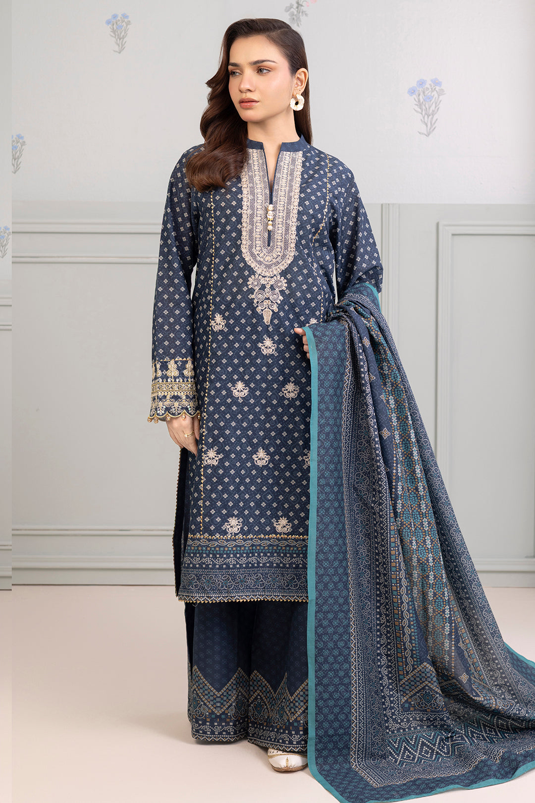 Embroidered Shirt Shalwar Dupatta - 0275