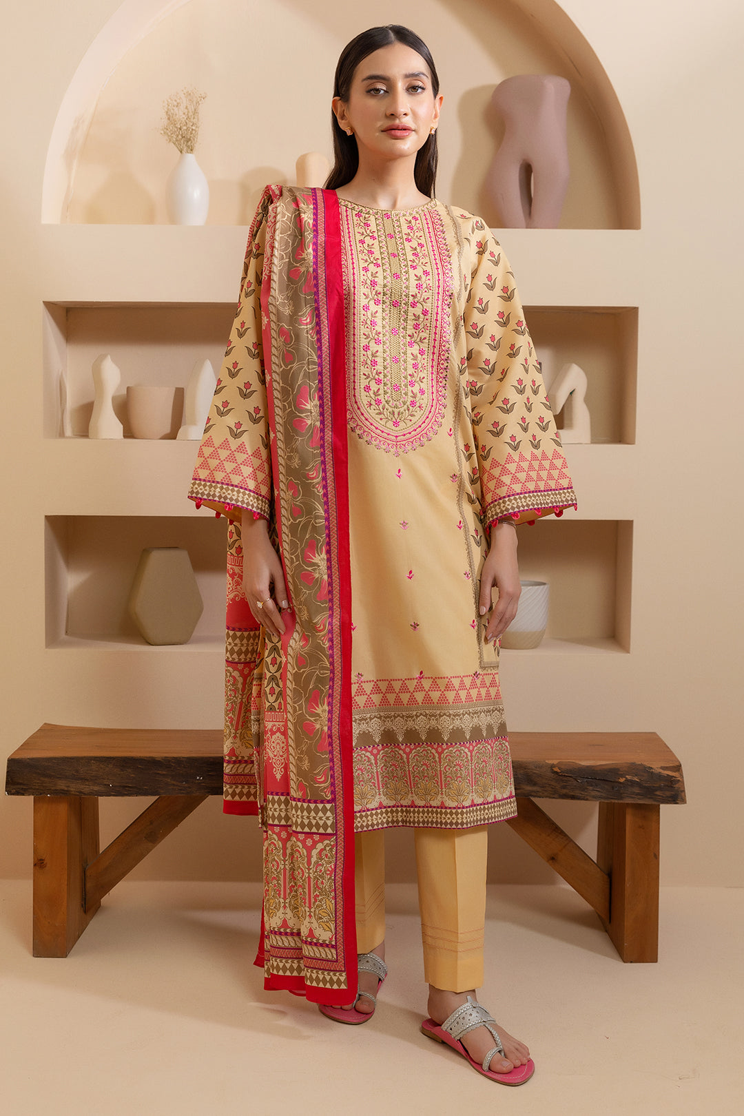 Embroidered Shirt Shalwar Dupatta - 0278