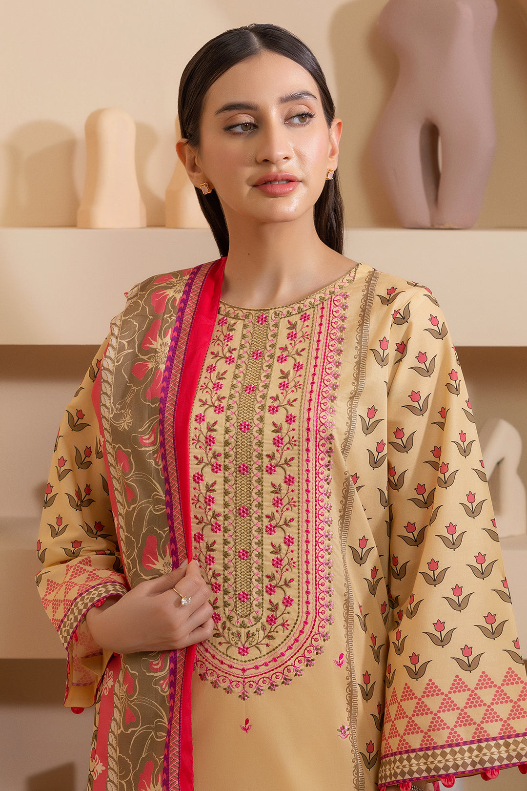Embroidered Shirt Shalwar Dupatta - 0278