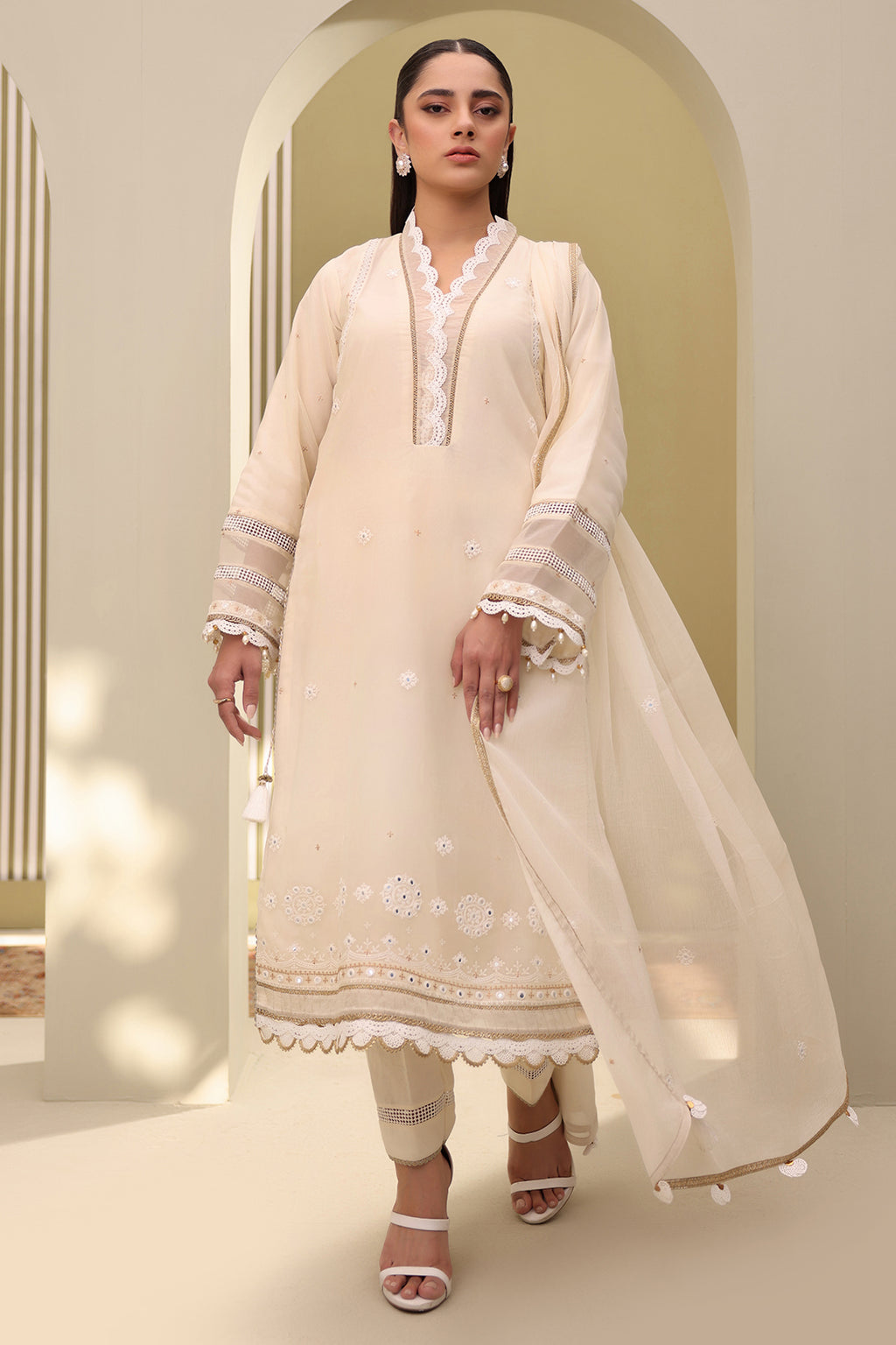 Embroidered Shirt Shalwar Dupatta - 0282