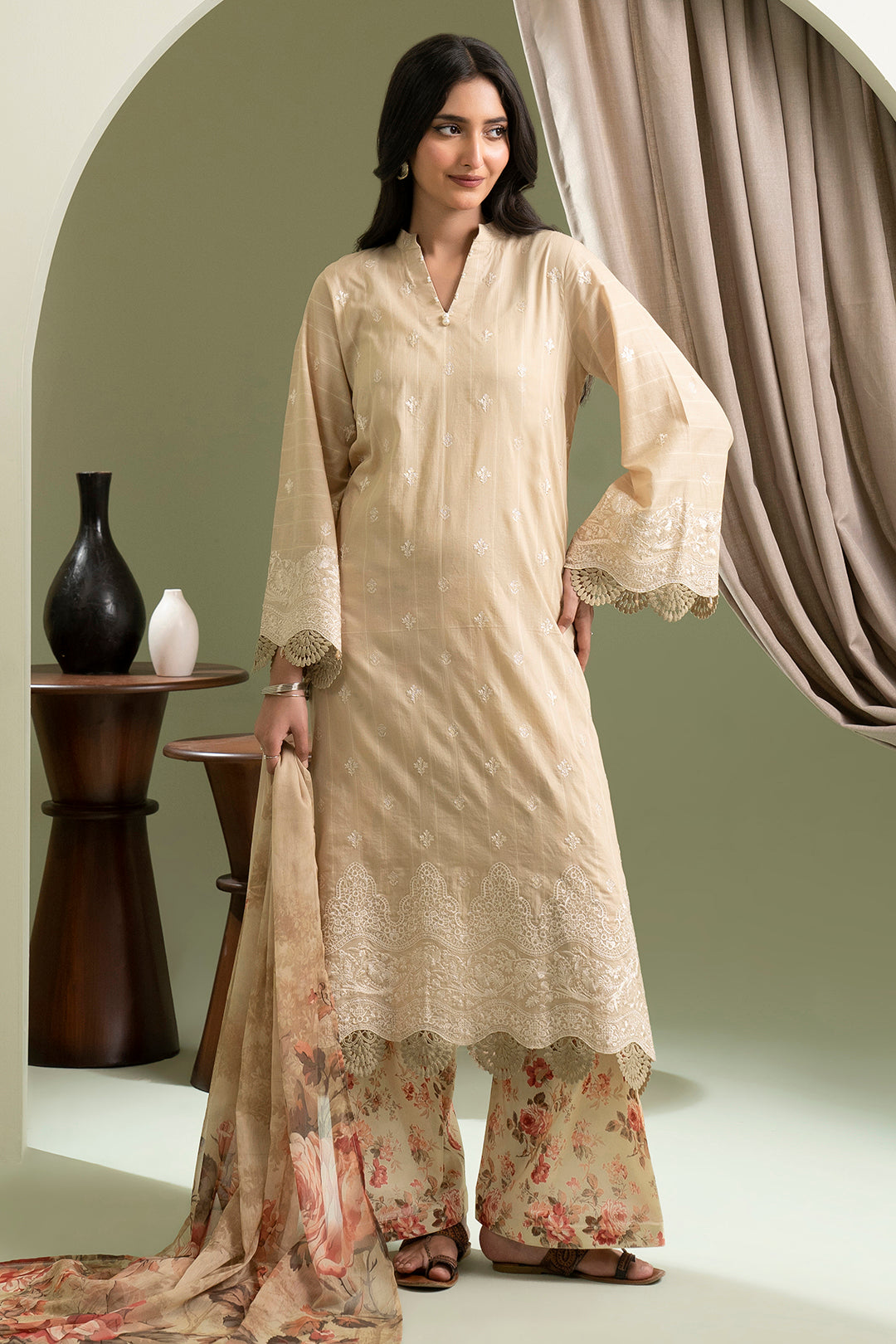 Embroidered Shirt Shalwar Dupatta - 0285