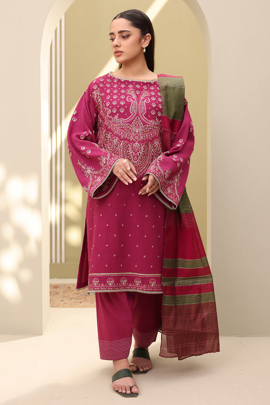 Embroidered Shirt Shalwar Dupatta - 0286