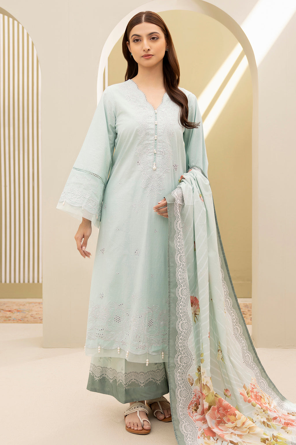 Embroidered Shirt Shalwar Dupatta - 0287