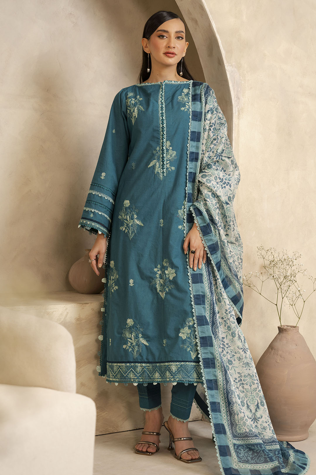 Embroidered Shirt Shalwar Dupatta - 0290