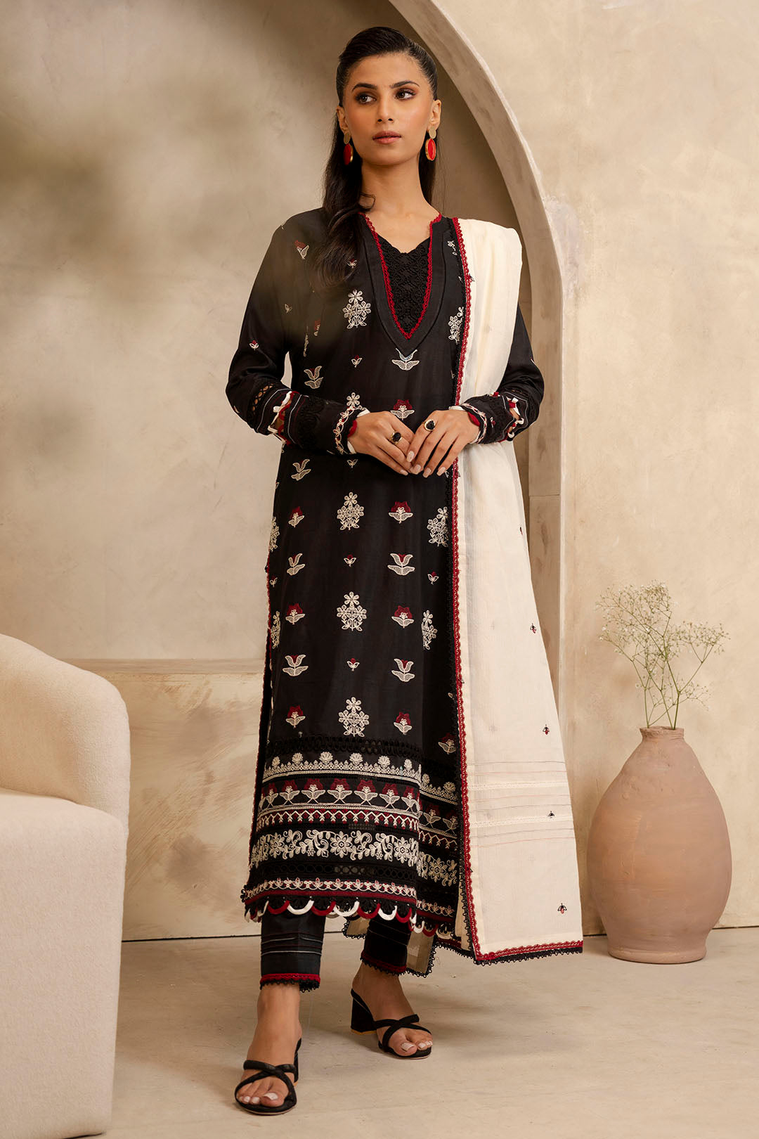 Embroidered Shirt Shalwar Dupatta - 0295