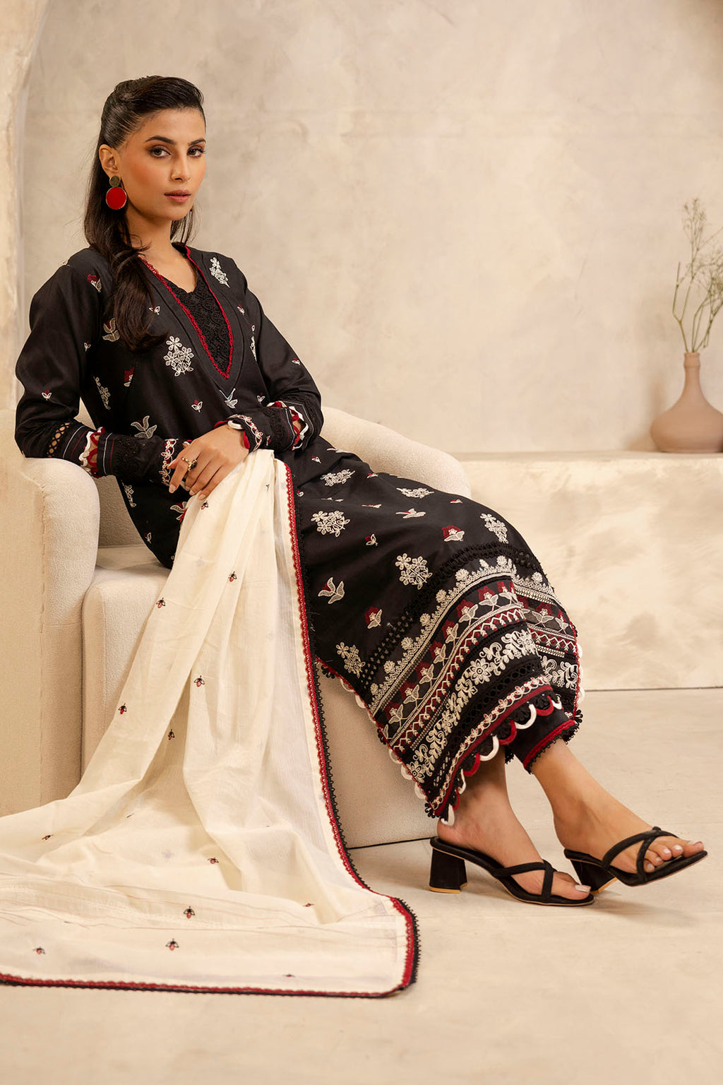 Embroidered Shirt Shalwar Dupatta - 0295