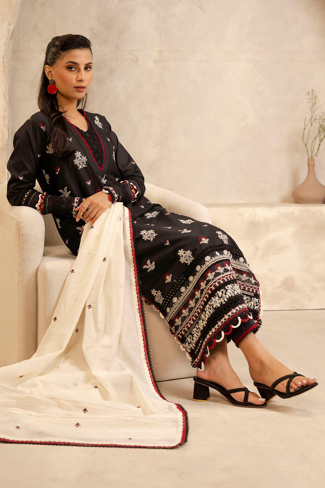 Embroidered Shirt Shalwar Dupatta - 0295