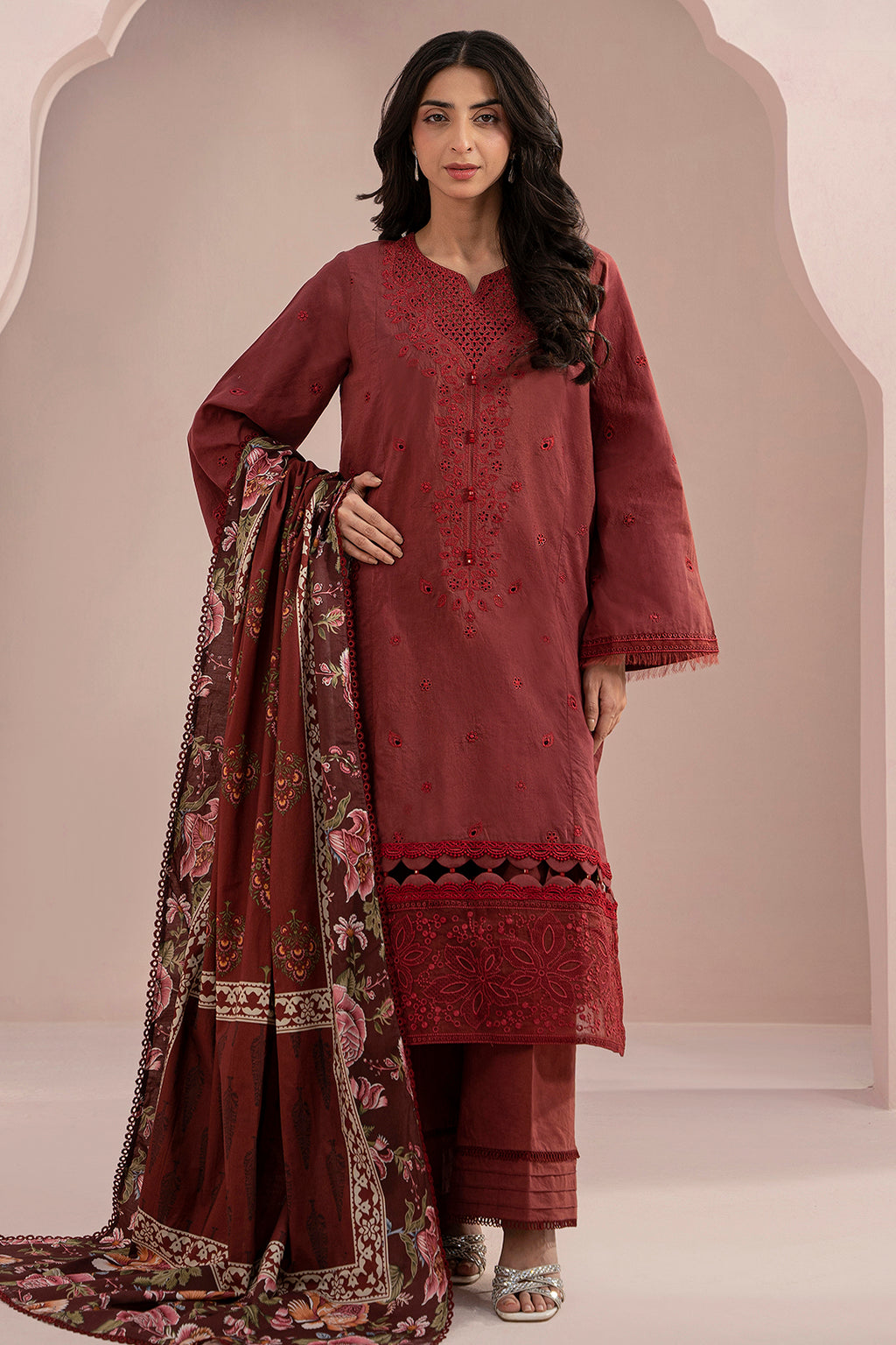Embroidered Shirt Shalwar Dupatta - 0298