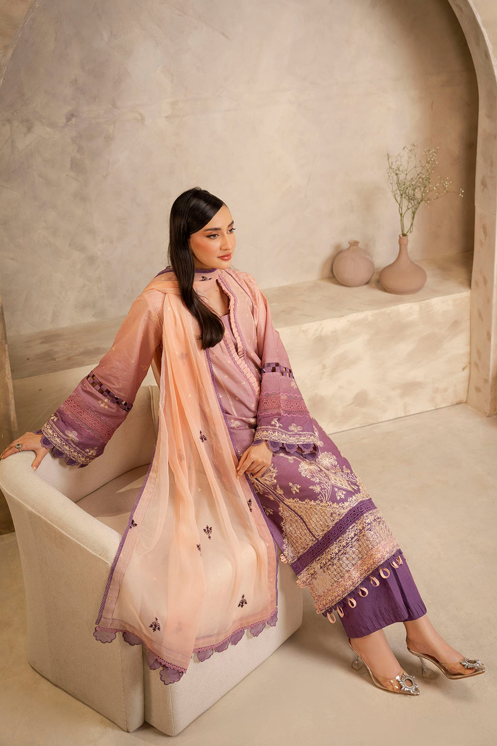 Embroidered Shirt Shalwar Dupatta - 0300