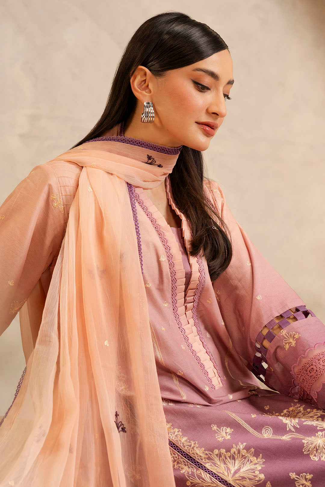 Embroidered Shirt Shalwar Dupatta - 0300