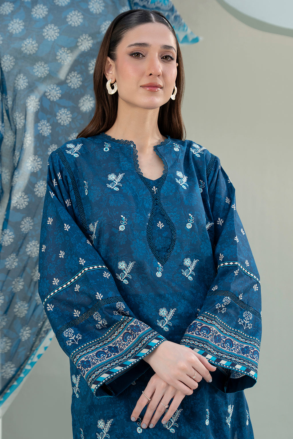 Embroidered Shirt Shalwar Dupatta - 0340