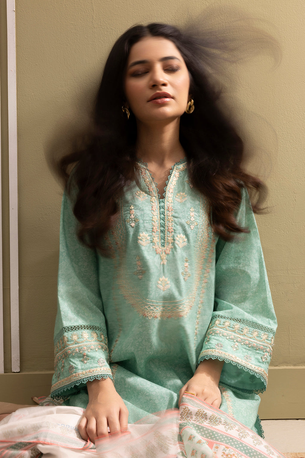 Embroidered Shirt Shalwar Dupatta - 0341