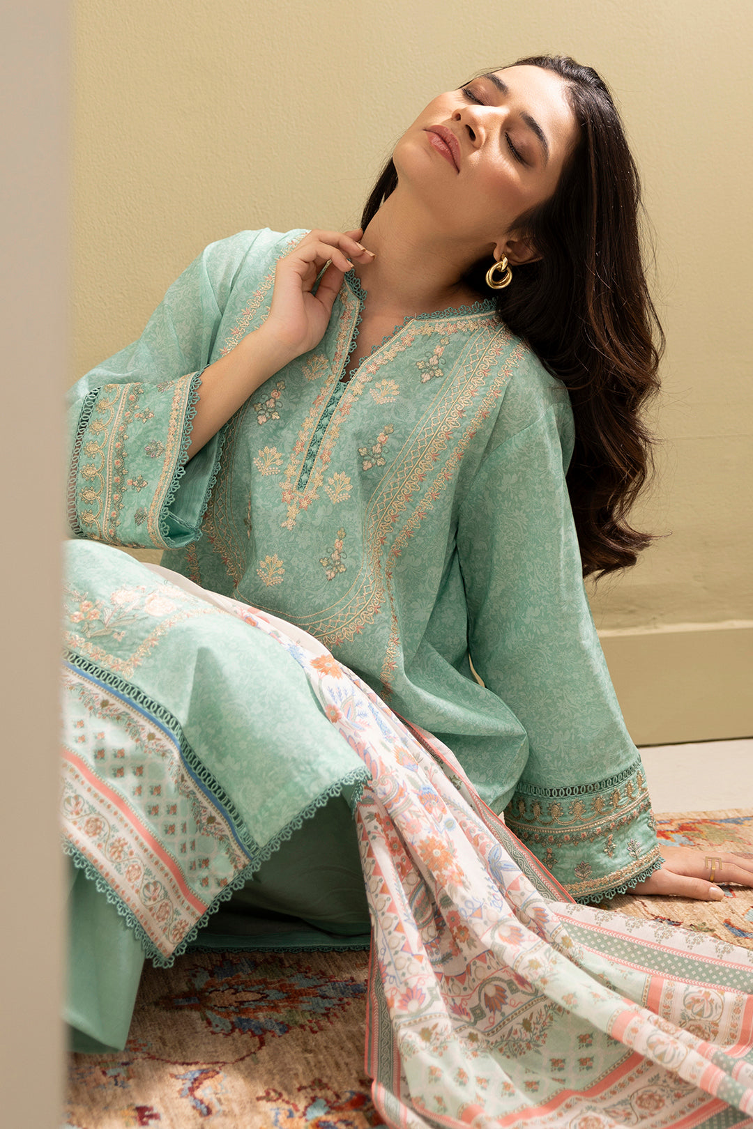 Embroidered Shirt Shalwar Dupatta - 0341