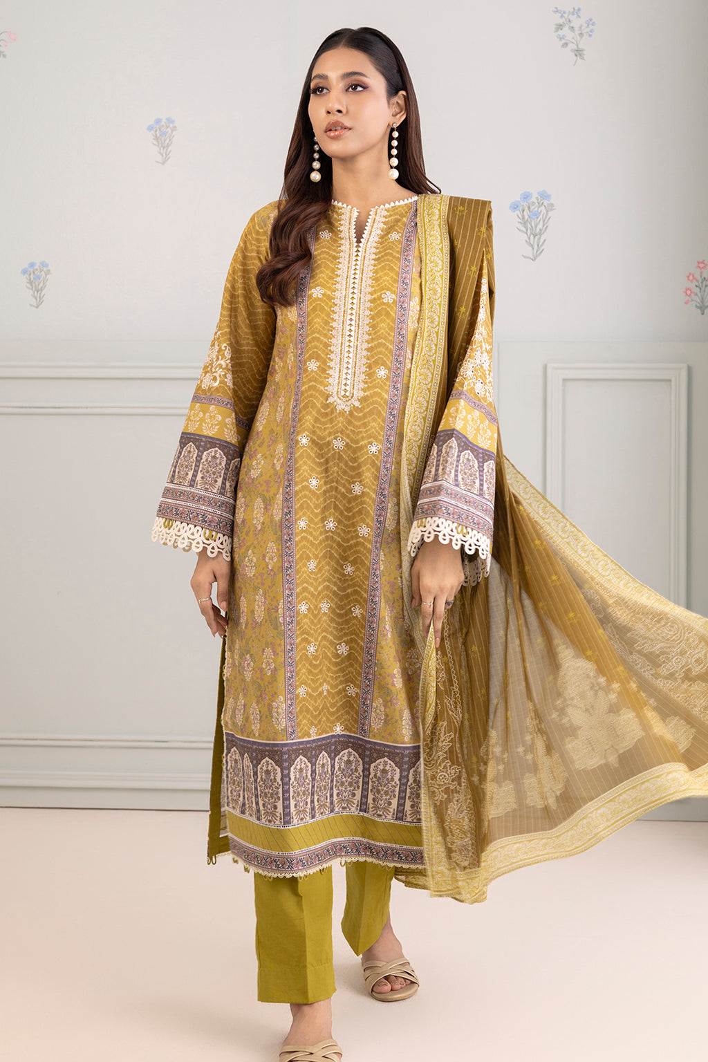 Embroidered Shirt Shalwar Dupatta - 0342