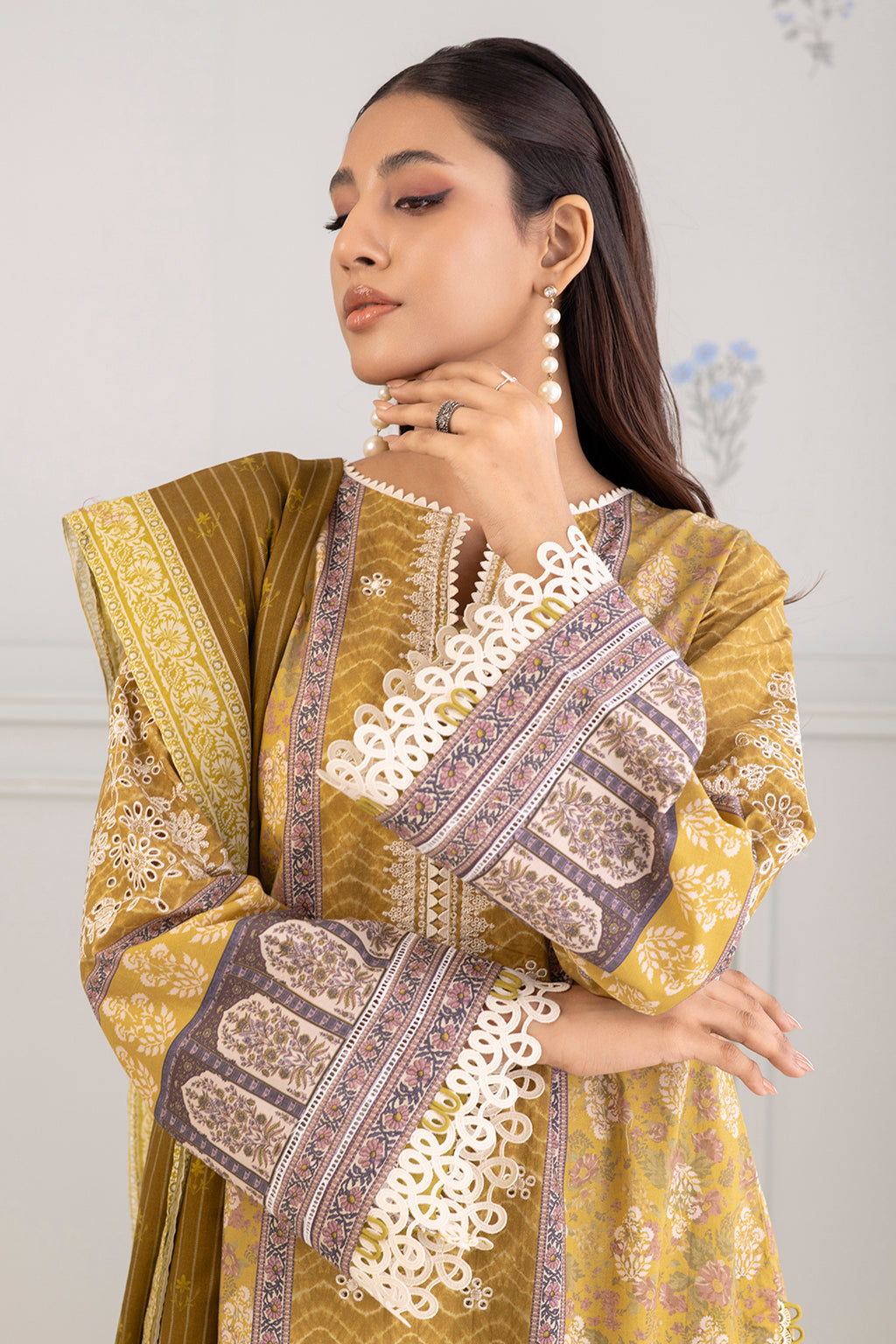 Embroidered Shirt Shalwar Dupatta - 0342