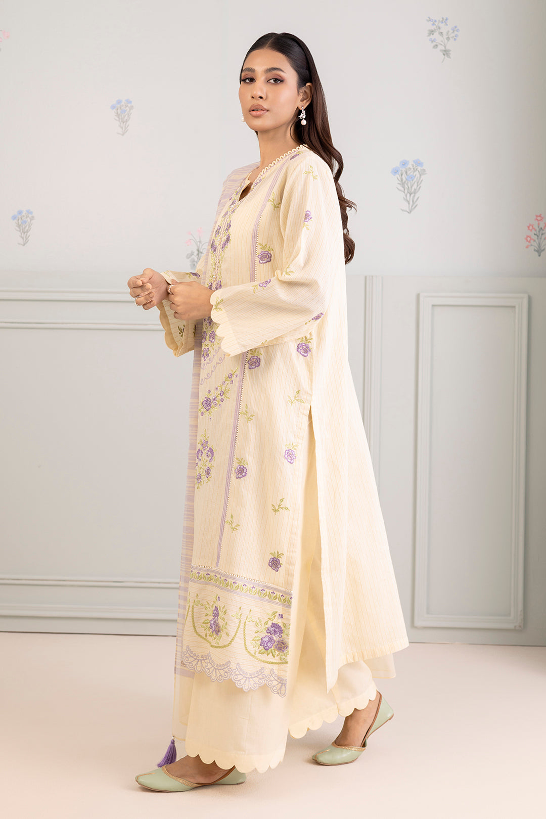 Embroidered Shirt Shalwar Dupatta - 0345