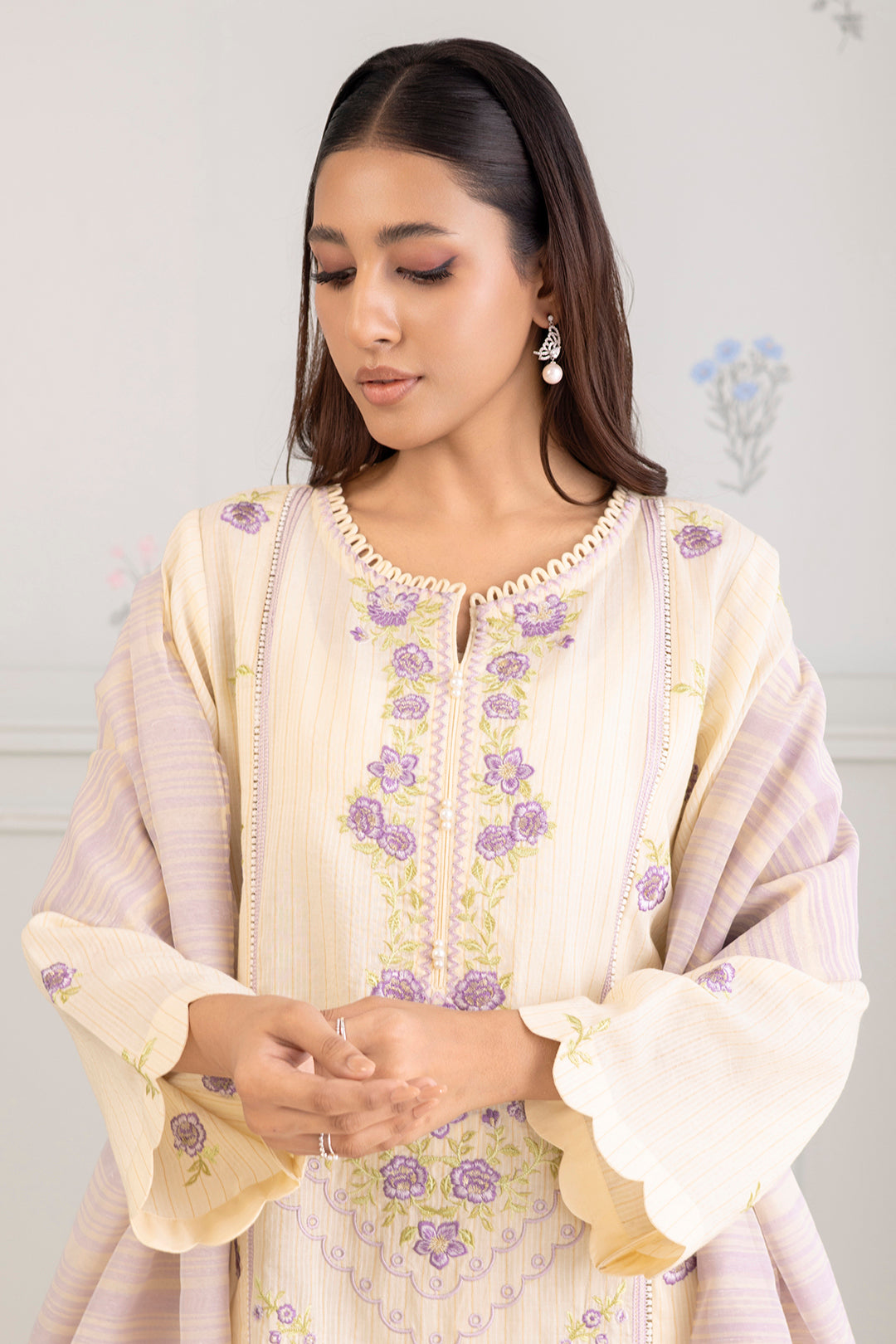 Embroidered Shirt Shalwar Dupatta - 0345