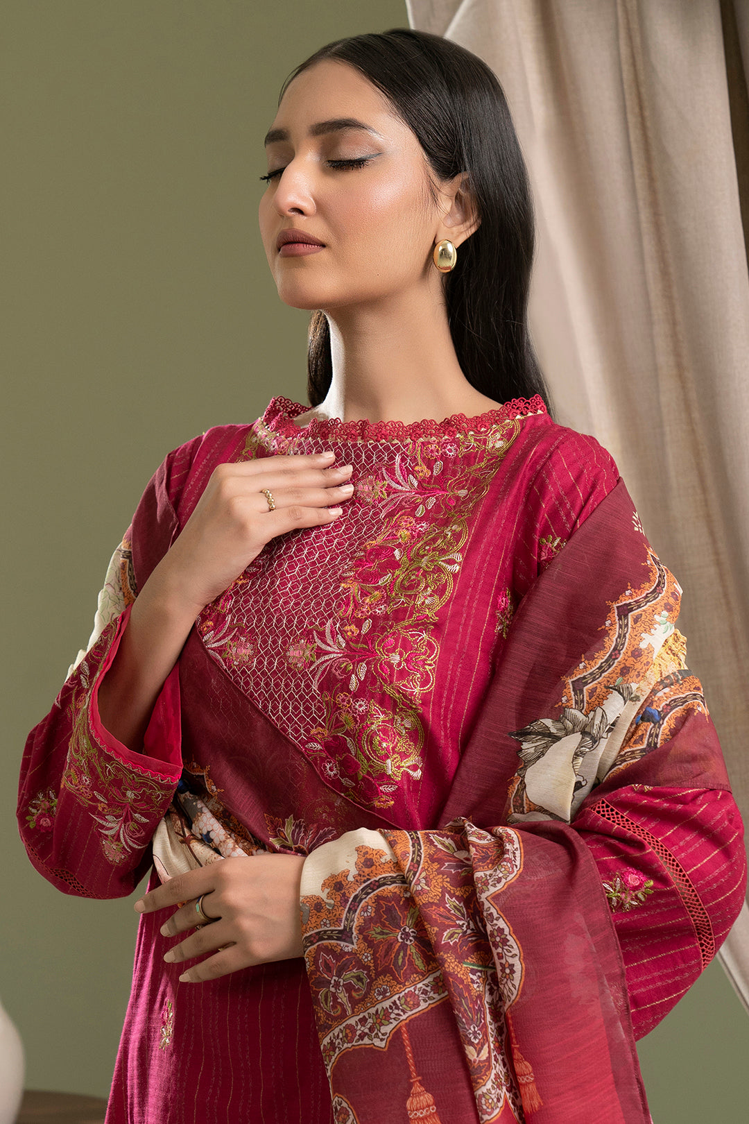 Embroidered Shirt Shalwar Dupatta - 0346