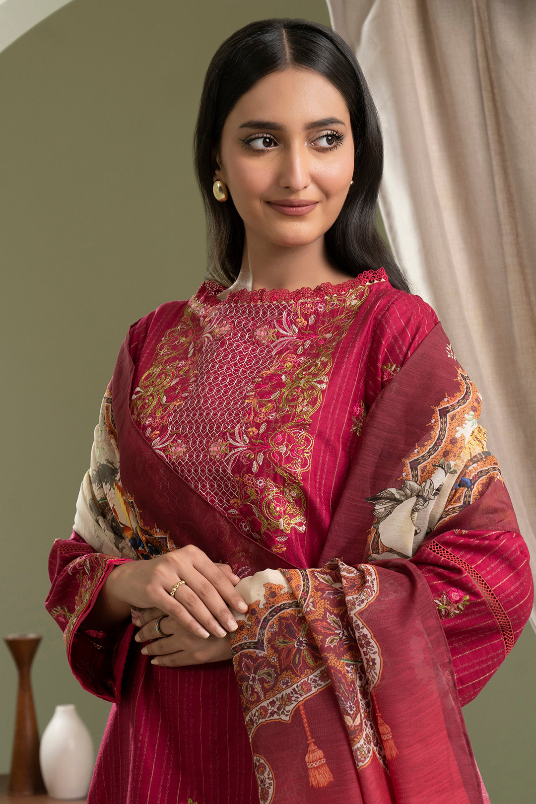 Embroidered Shirt Shalwar Dupatta - 0346