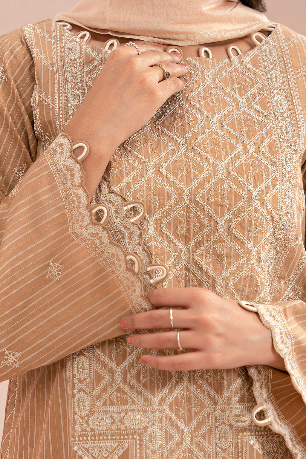 Embroidered Shirt Shalwar Dupatta - 0348