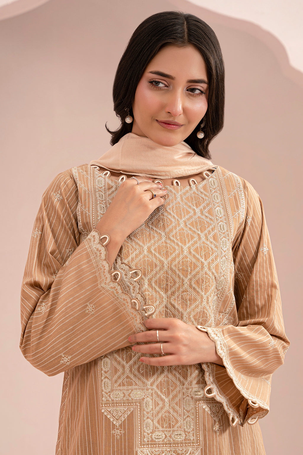 Embroidered Shirt Shalwar Dupatta - 0348