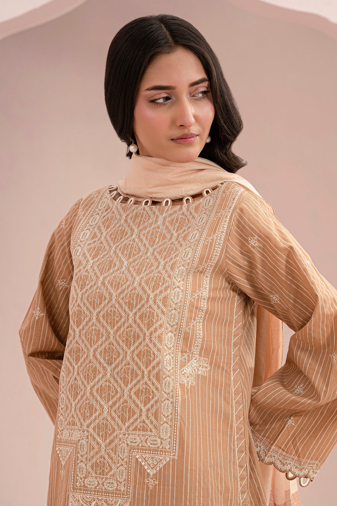 Embroidered Shirt Shalwar Dupatta - 0348