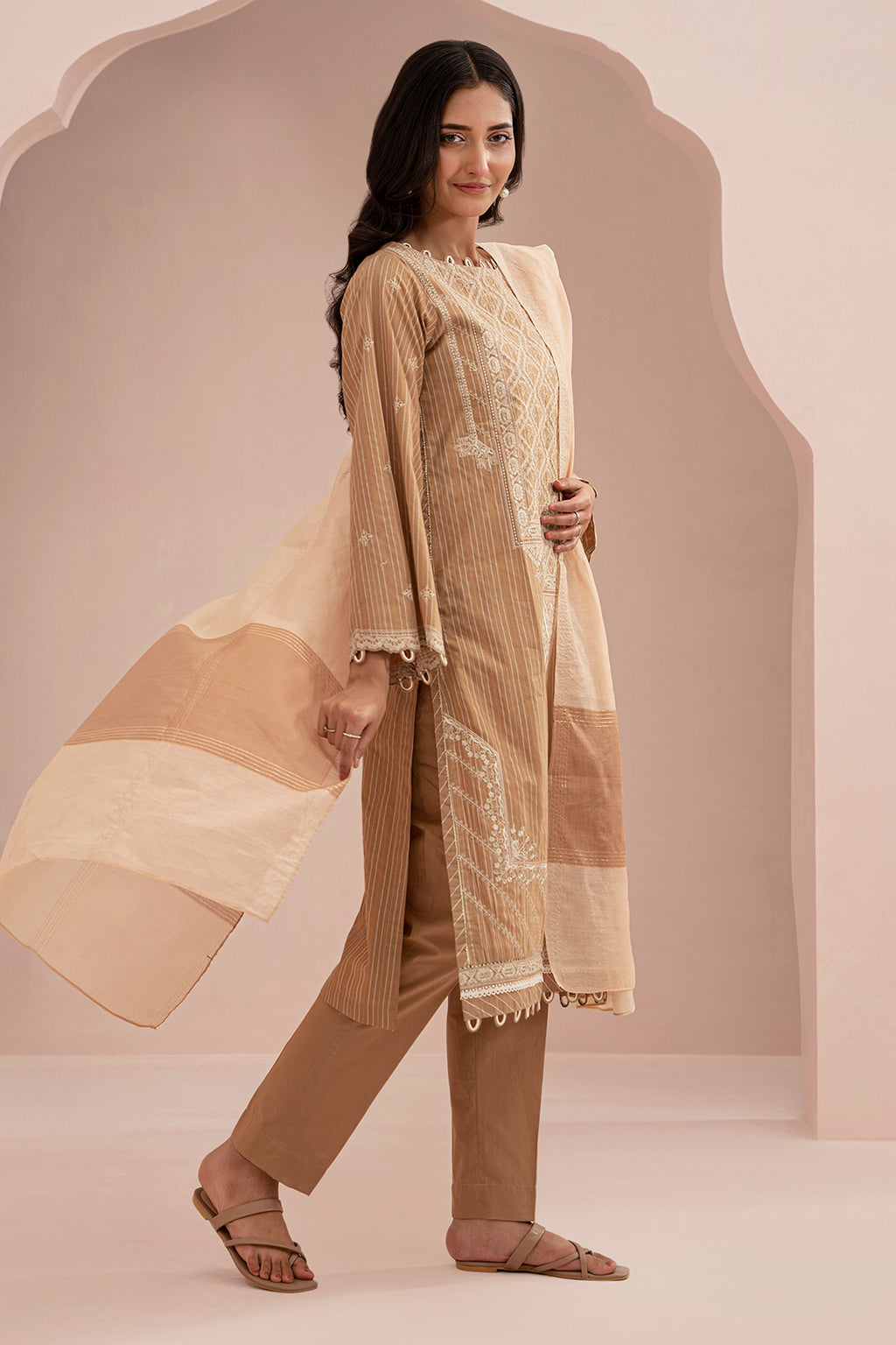 Embroidered Shirt Shalwar Dupatta - 0348