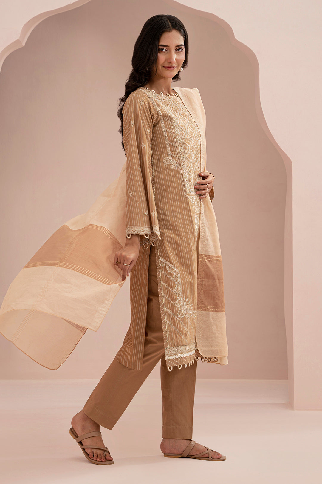 Embroidered Shirt Shalwar Dupatta - 0348