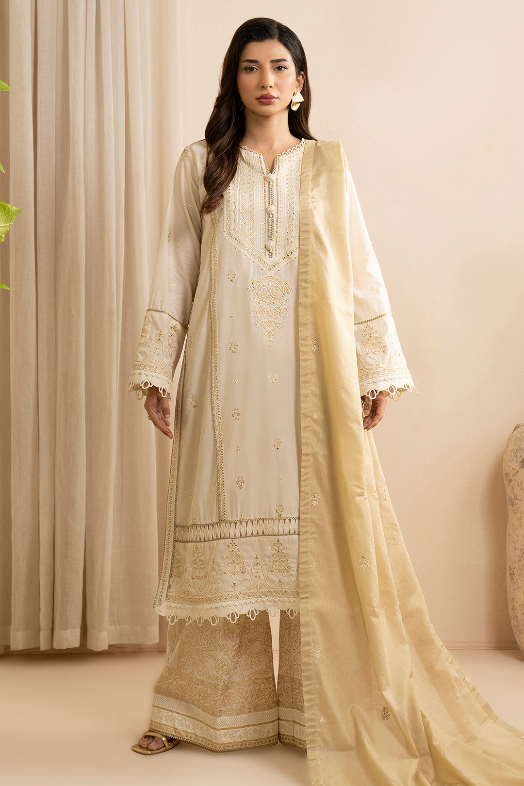 Embroidered Shirt Shalwar Dupatta - 0351