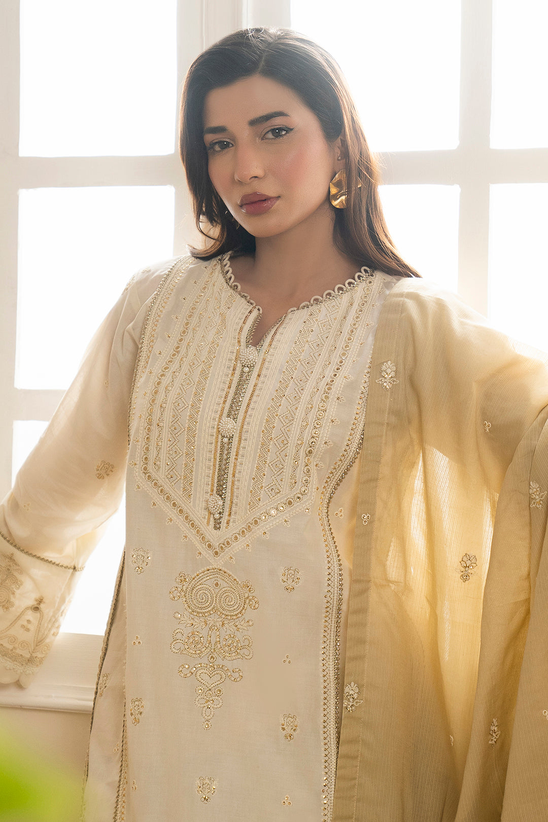 Embroidered Shirt Shalwar Dupatta - 0351