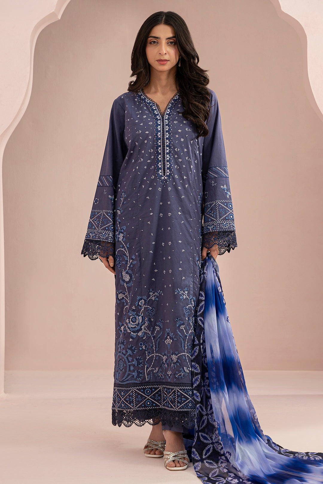 Embroidered Shirt Shalwar Dupatta - 0352