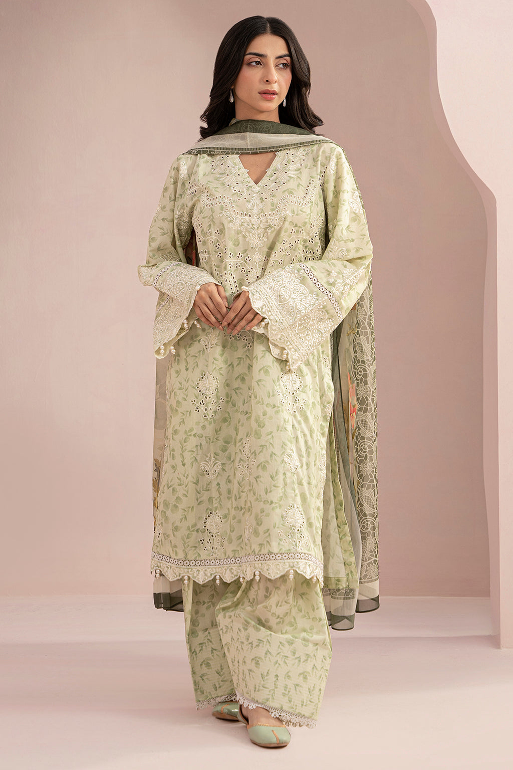 Embroidered Shirt Shalwar Dupatta - 0354