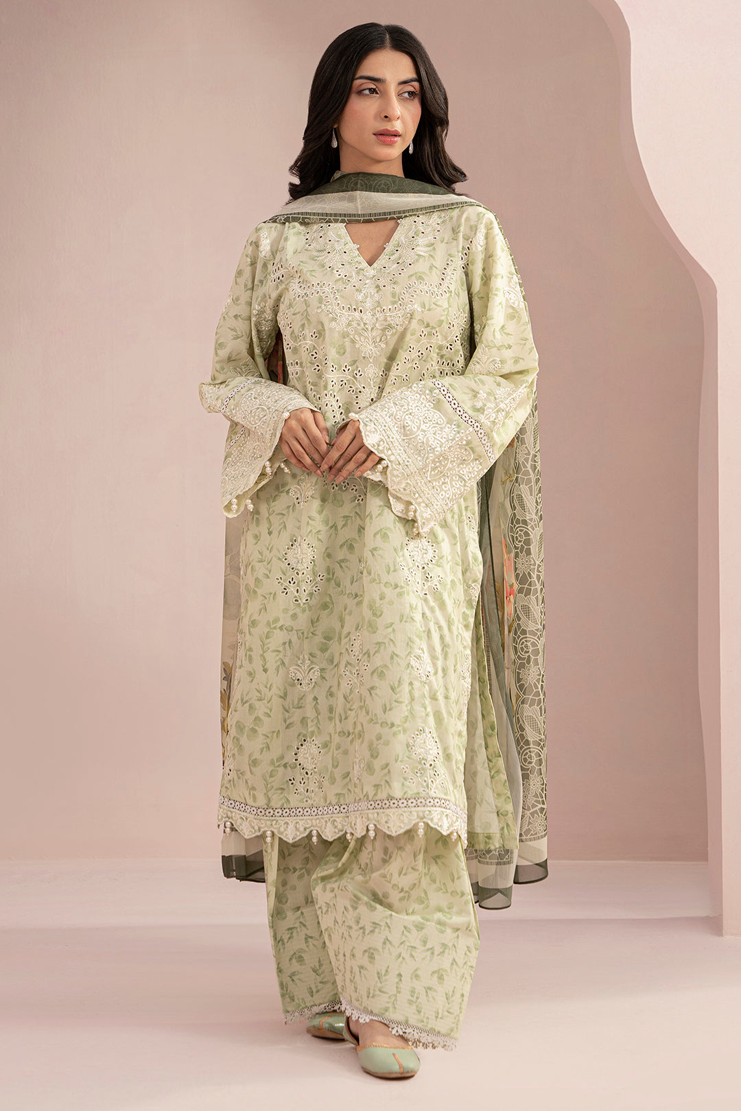 Embroidered Shirt Shalwar Dupatta - 0354