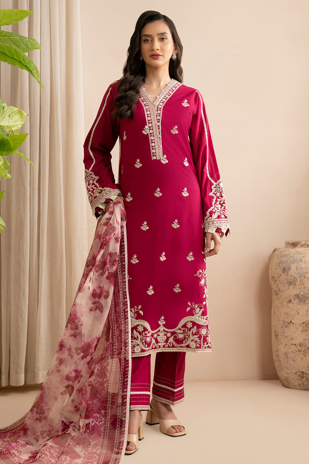 Embroidered Shirt Shalwar Dupatta - 0359