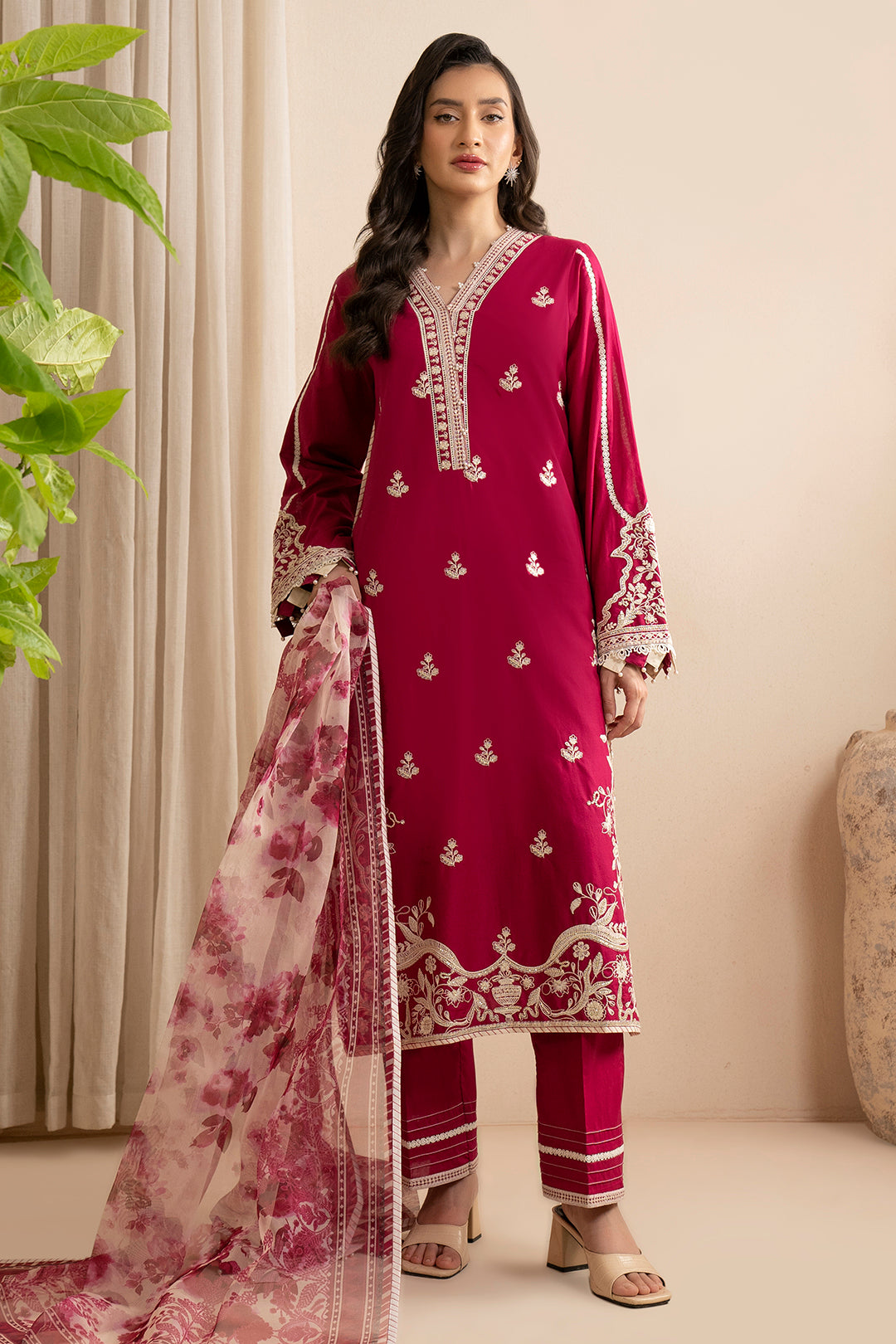 Embroidered Shirt Shalwar Dupatta - 0359