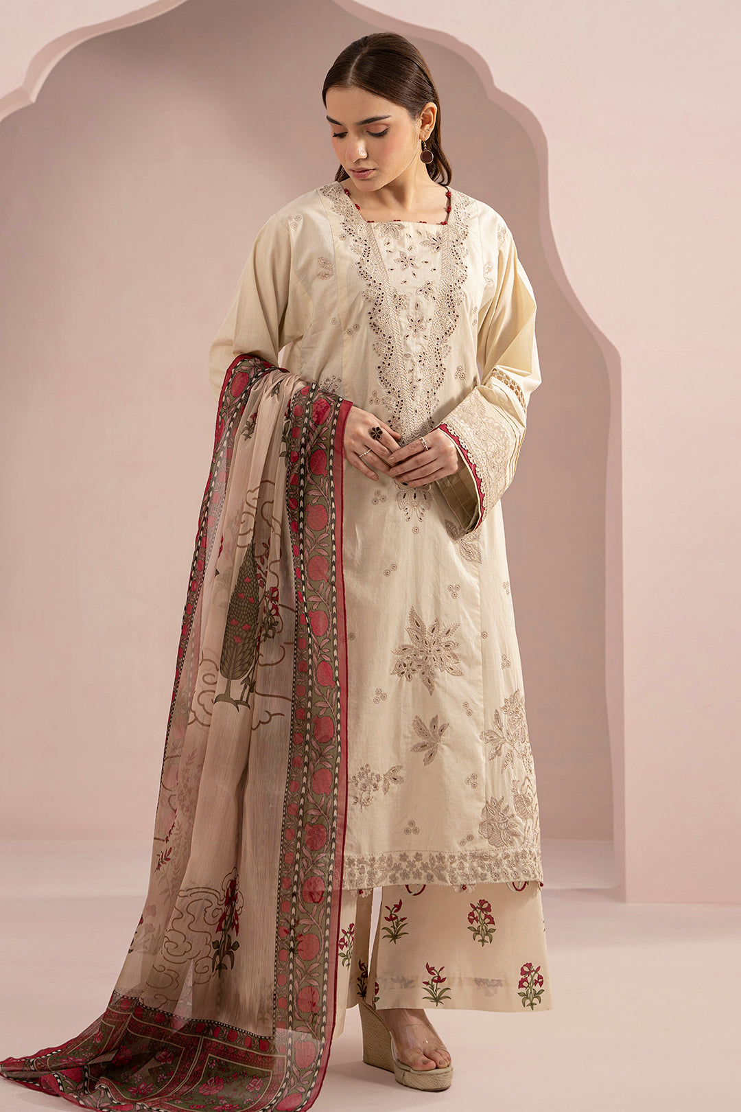 Embroidered Shirt Shalwar Dupatta - 0360